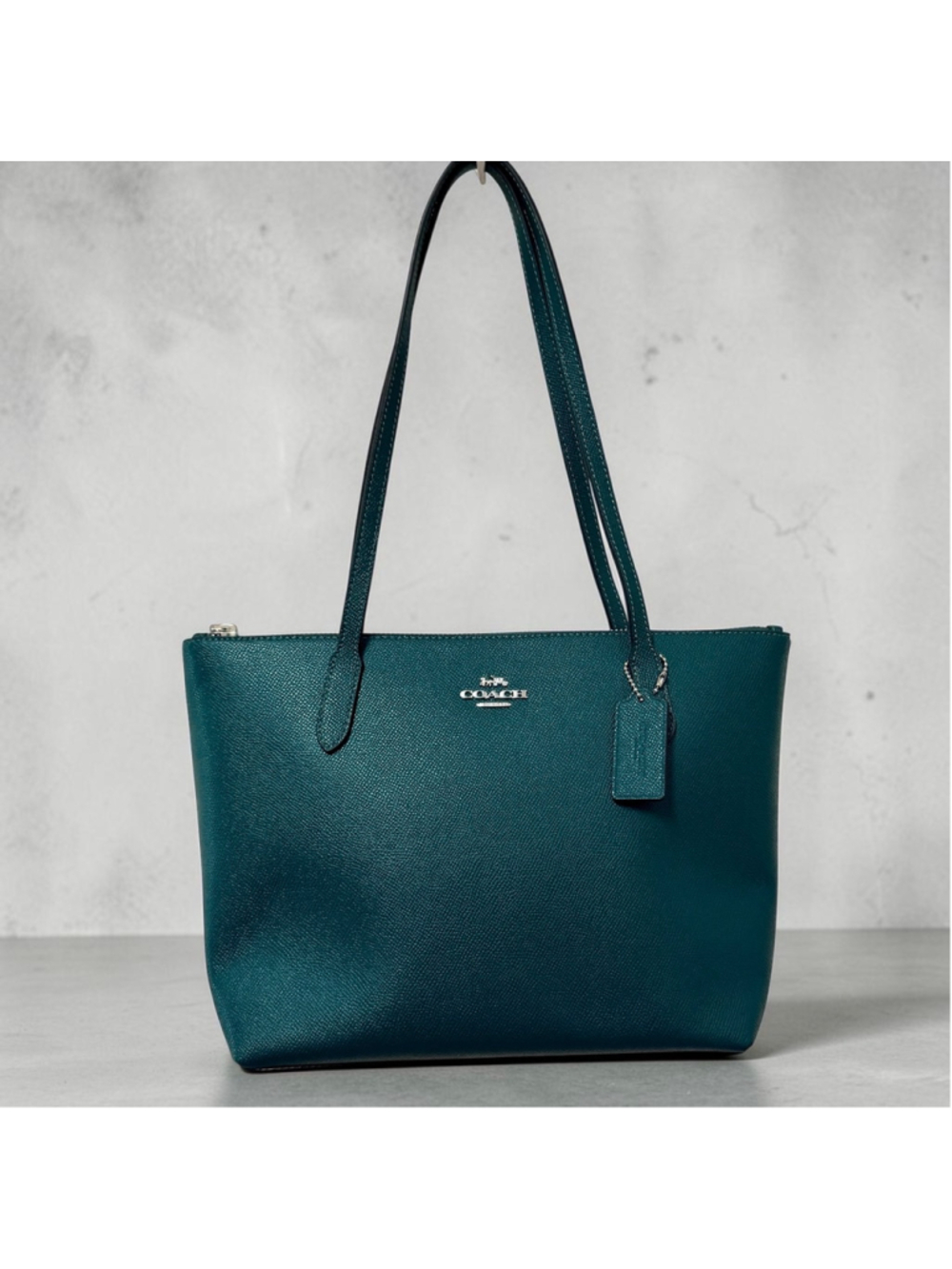 Coach Fiona Zip Tote CW395 Emerald Green Leather Shoulder Bag NWT